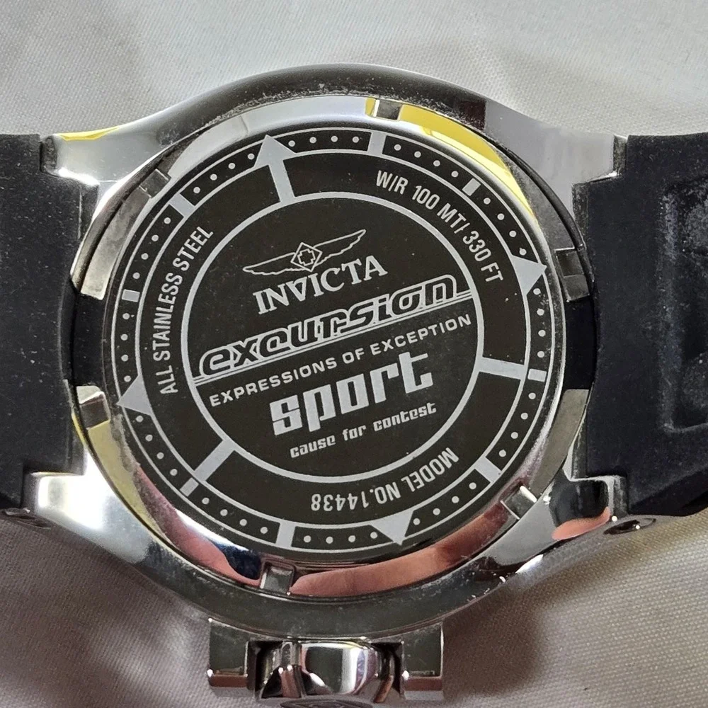 Invicta Excursion Sport Model 14438 Swiss Made Watch Two Tone Brown Dial